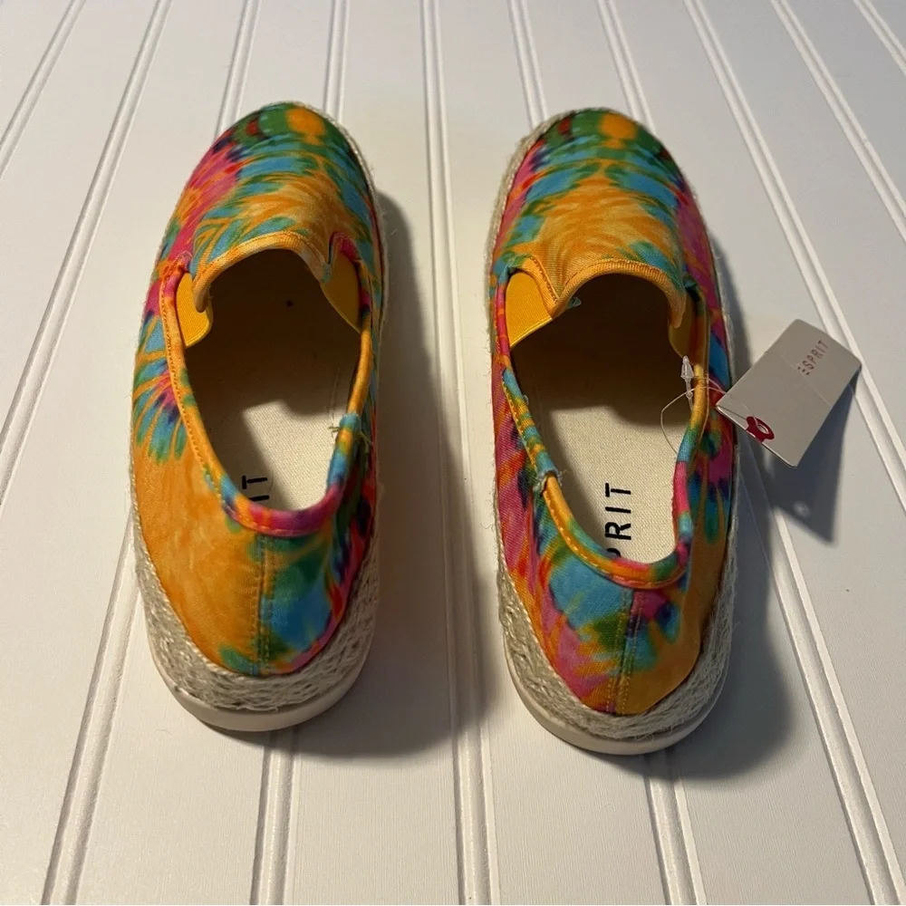 Esprit Erika Rainbow Tie Dye Espadrille Slip-On Shoes Size 9 Concert Festival